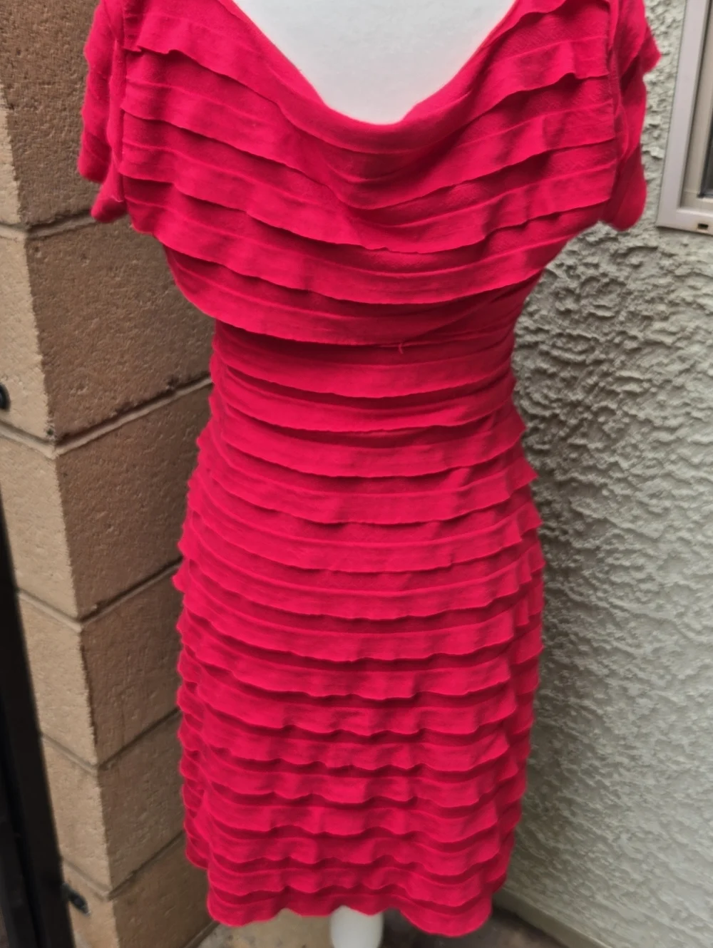 Max Studio Women's Pink Tiered Ruffle Sheath Dress